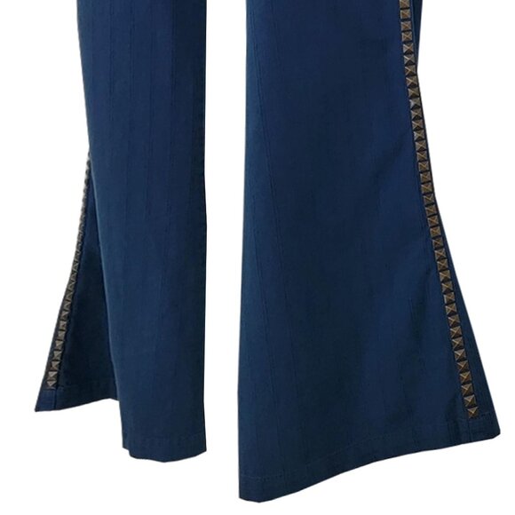 Blue Flare Embellished Men's Blue Pants - Picture 7 of 9